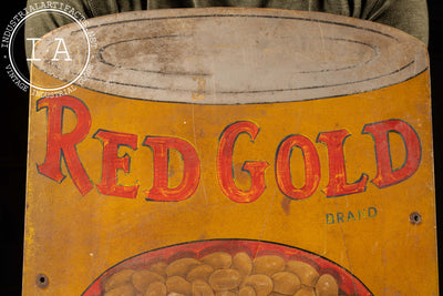 Heavy Painted Steel Red Gold Advertising Sign - Pork and Beans