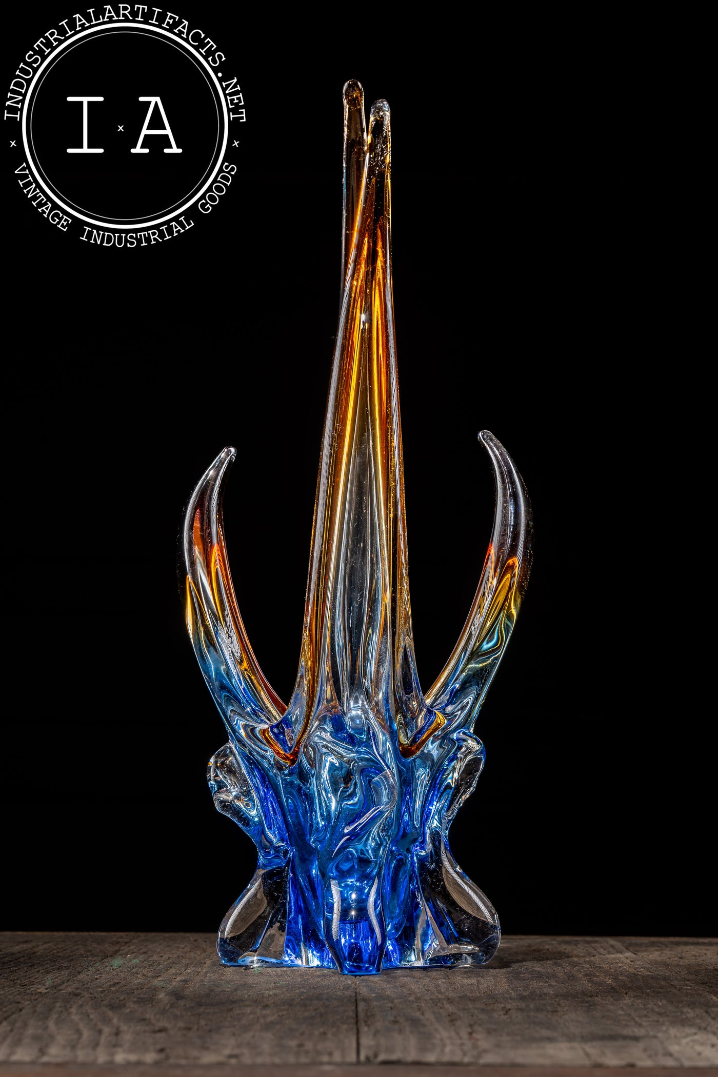 MCM Chalet-Inspired Art Glass Dish in Sapphire