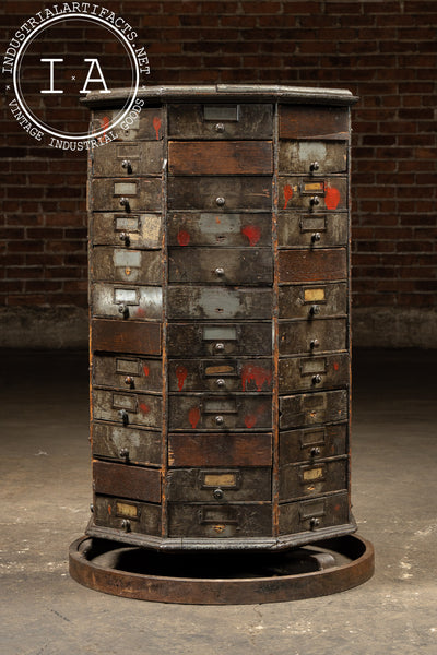 Antique Wooden American Bolt and Screw Cabinet