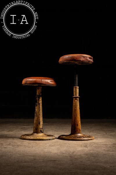 Antique Industrial Stool by Necchi