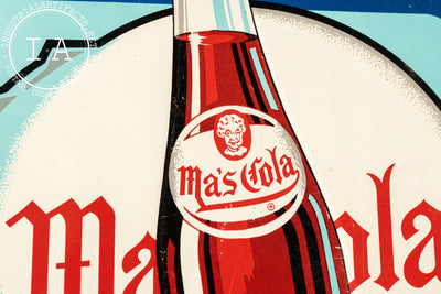 Vintage Ma's Cola Embossed Tin Litho Advertising Sign