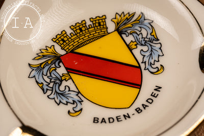 Antique German Porcelain And Gold Leaf Baden Ashtray