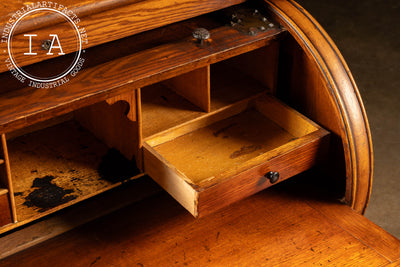 Early 20th Century Oak Roll-Top Secretary Desk