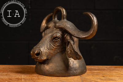 Vintage Bronze Figural Folk Art "Cow" Bell, Signed and Dated