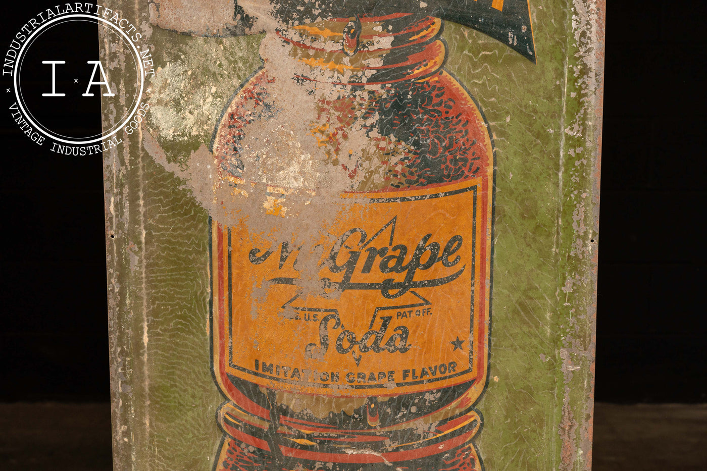 Antique Embossed Painted Tin Advertising Sign