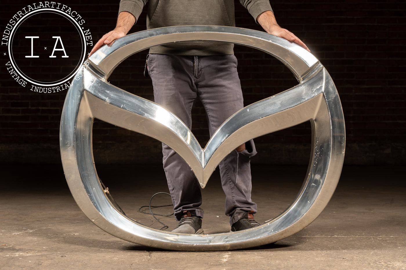Large Lighted Aluminum and Plastic Mazda Dealership Sign