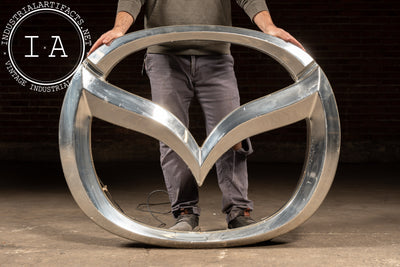 Large Lighted Aluminum and Plastic Mazda Dealership Sign