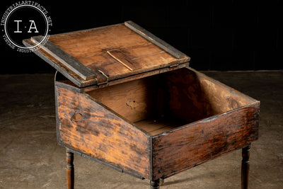 Early 20th Century Pine School Desk