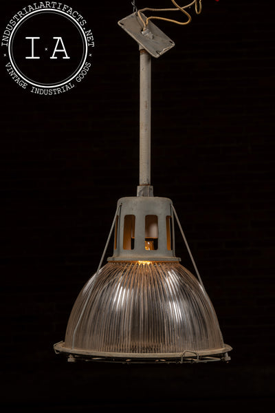 Vintage Industrial Holophane Ceiling Mount Light