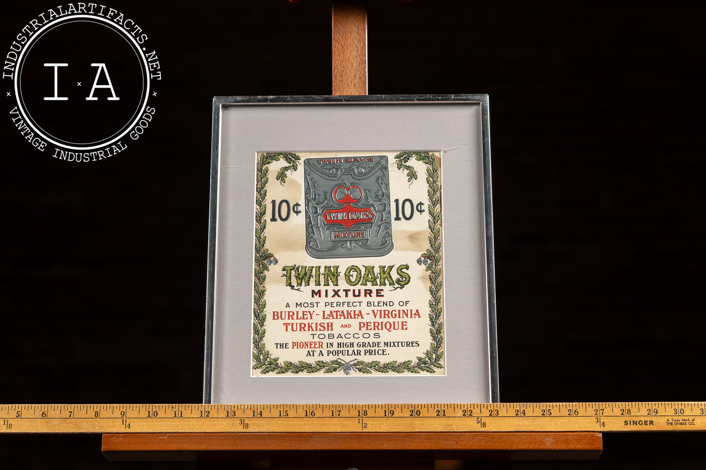 Early 20th Century Twin Oaks Mixture Framed Print Ad