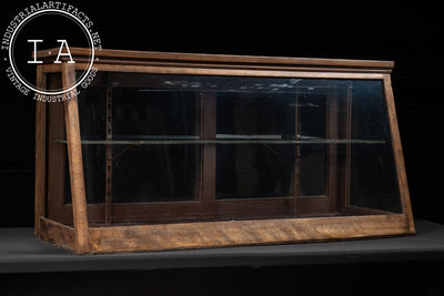 Antique Two-Tier Oak and Glass Display Case