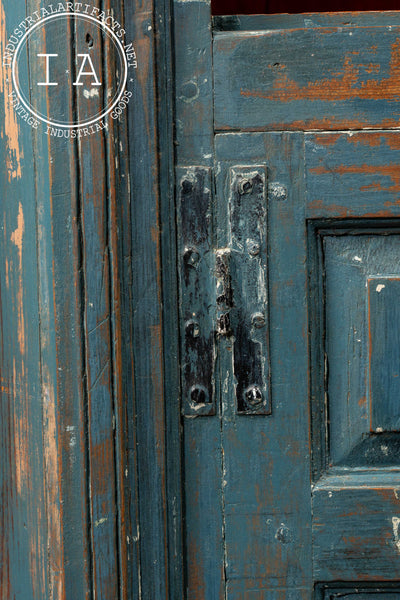Primitive Chippy Corner Cupboard in Blue