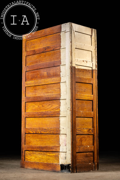 Antique Oak Filing Cabinet with Brass Hardware