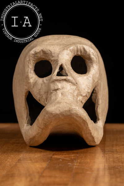 Vintage Stylized Handmade Papier-Mâché Skull