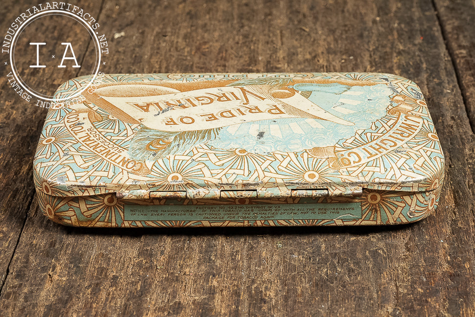 Vintage Pride of Virginia Cut Plug Tobacco Tin