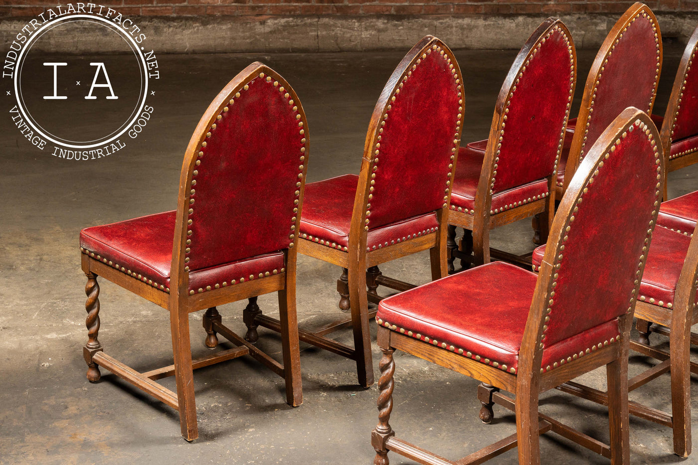 Set of Nine Gothic Revival Dining Chairs