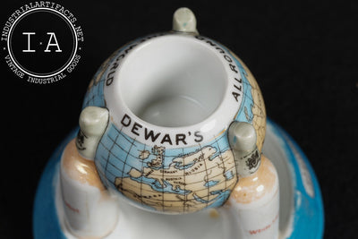 Dewar’s White Label Figural Globe Ceramic Match Holder
