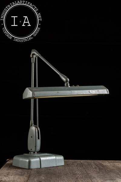 Vintage Floating Fluorescent No. 2324 Desk Lamp by Dazor in Gray