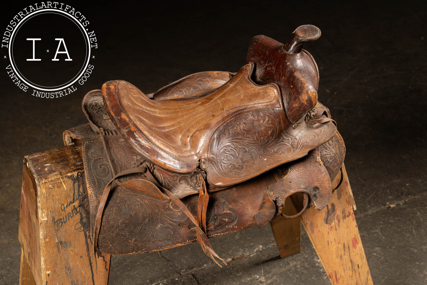 Antique Tooled Leather Horse Saddle