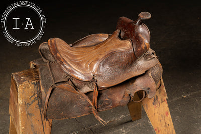 Antique Tooled Leather Horse Saddle