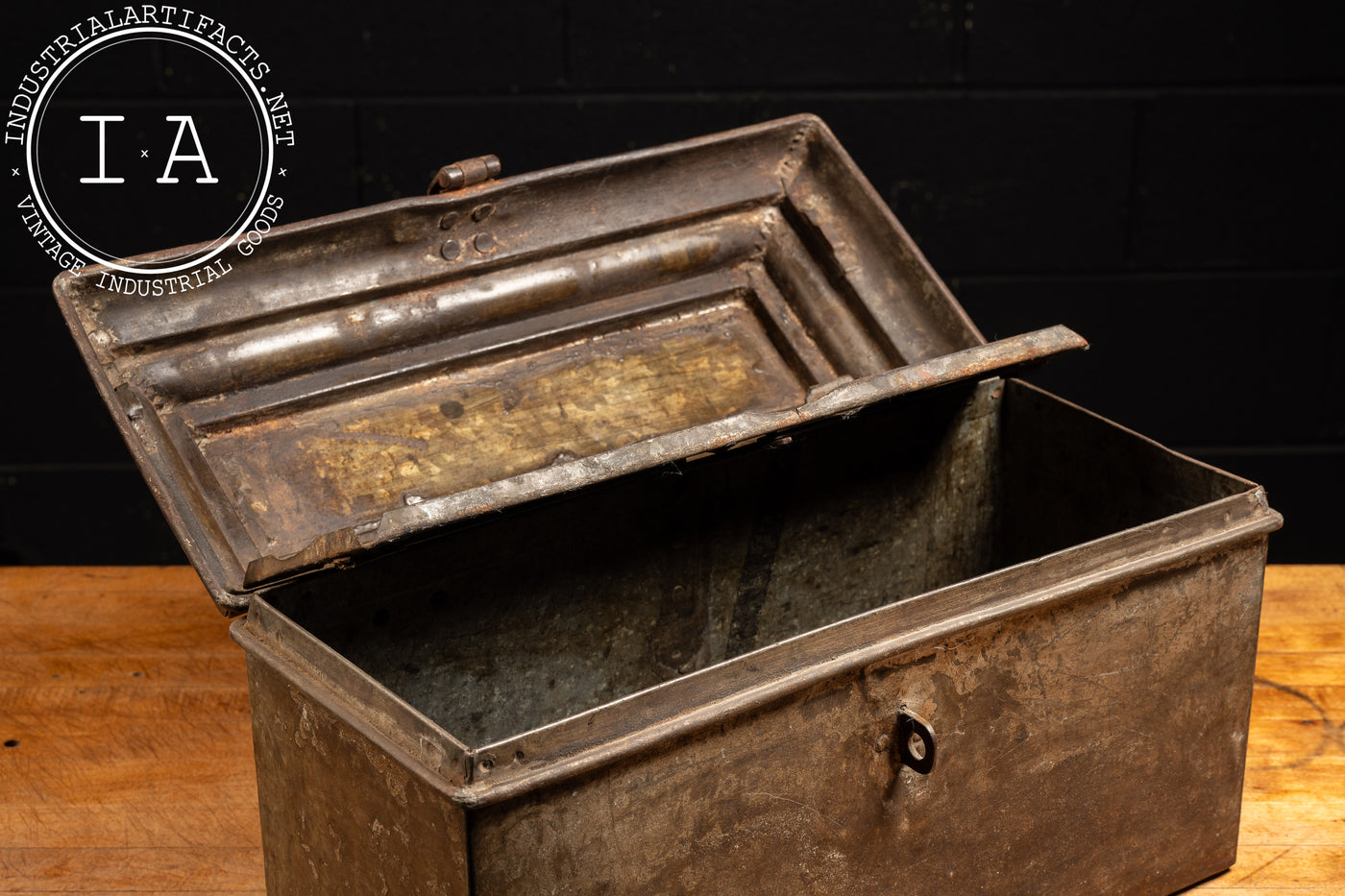 Early 20th Century Painted Metal Toolbox