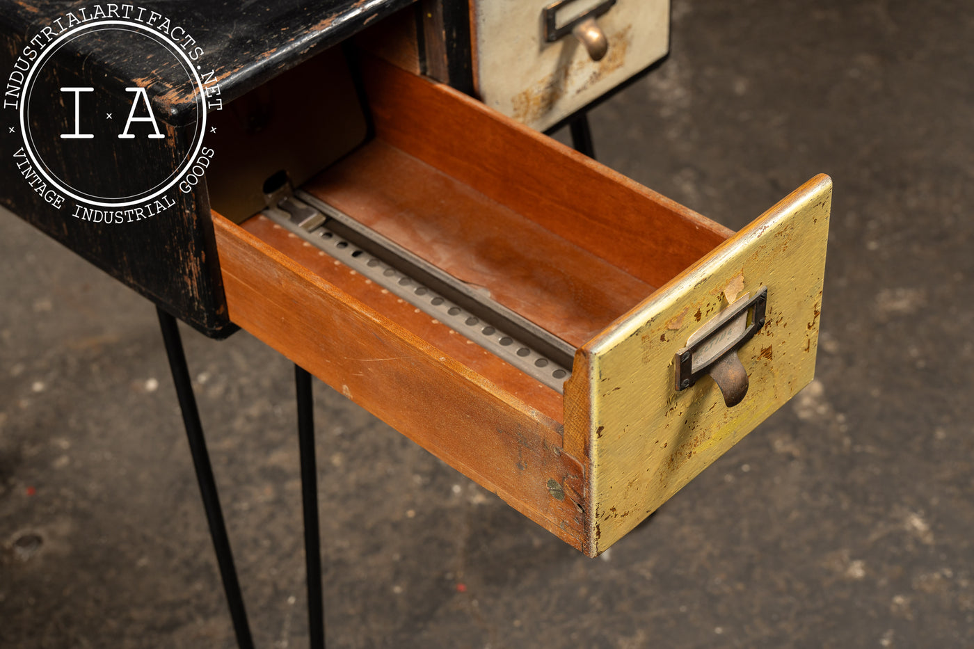 Antique Two-Drawer Industrial Card Catalog