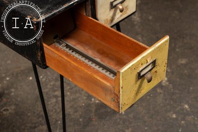 Antique Two-Drawer Industrial Card Catalog