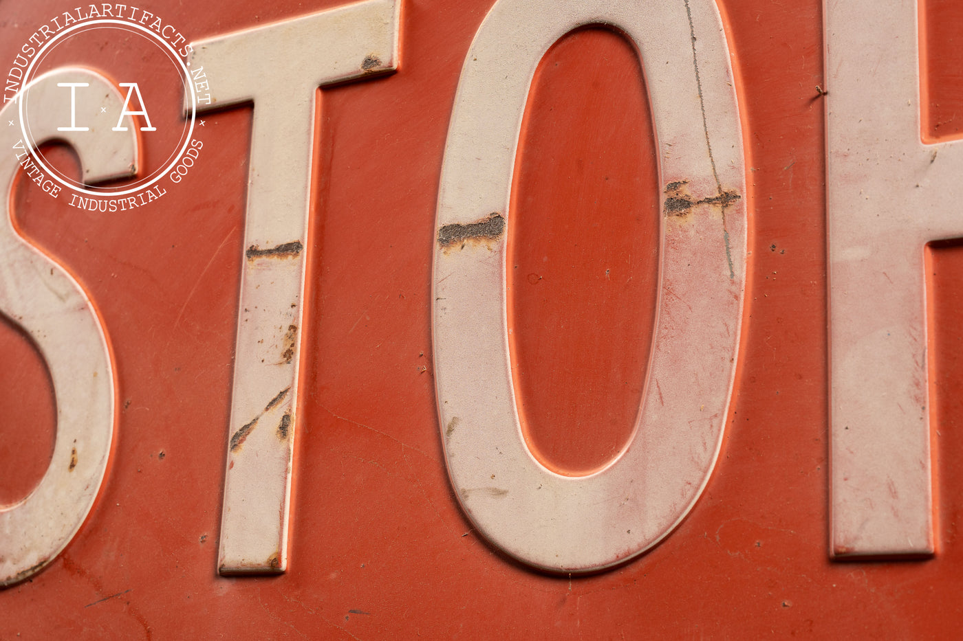 Vintage Embossed Stop Sign