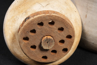 c. 1910s W. D. Suggs 4-Gallon Stoneware Churn with Lid and Dasher