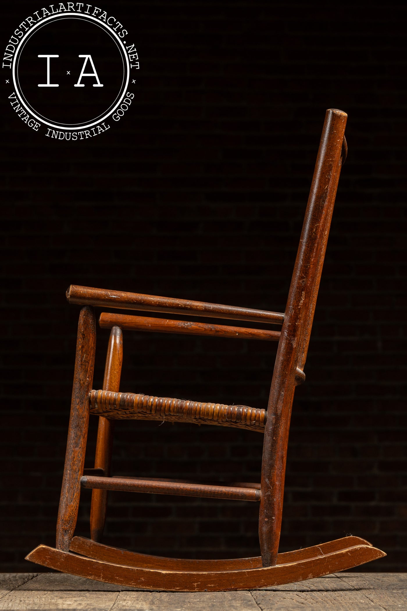 Antique Railback Wicker Child/Doll Rocking Chair