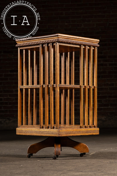 Vintage Oak Revolving Bookcase