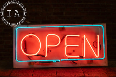 Vintage Red-Blue Neon "Open" Retail Sign