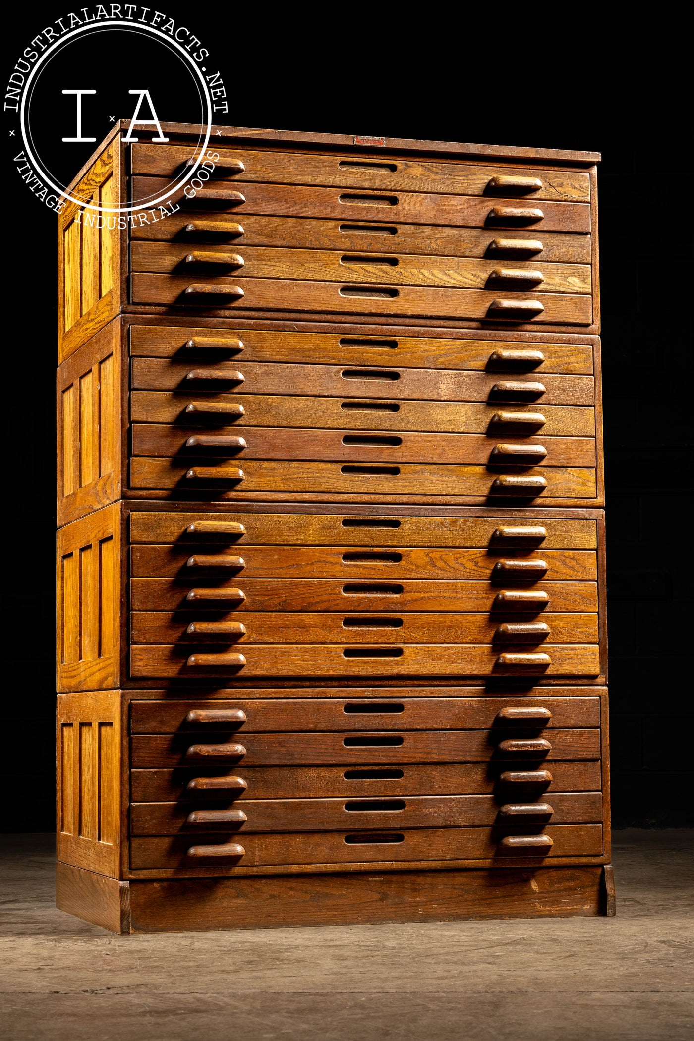 Antique Four-Stack Flat File Cabinet