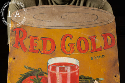 Heavy Painted Steel Red Gold Advertising Sign - Tomato Juice