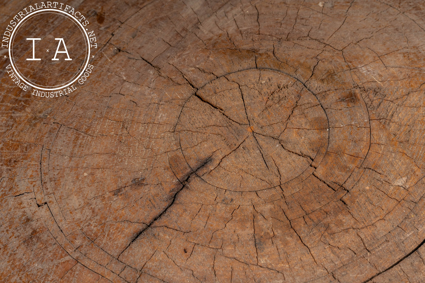 Round Butcher Block Coffee Table on Wooden Legs
