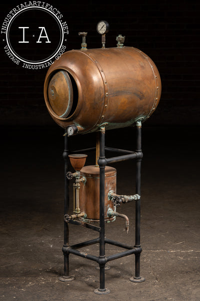 Antique Industrial Copper Pressure Vessel Apparatus
