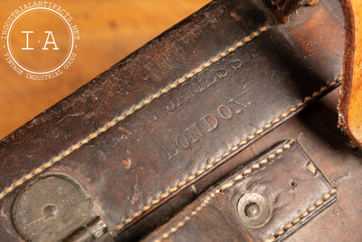 Early 20th Century English Leather Suitcase in Brown