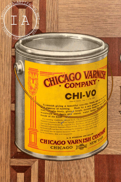 Antique Chi-Vo Varnish TOC Standee Sign