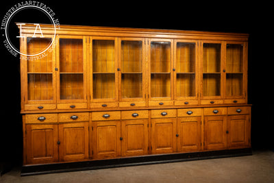 Massive Early 20th Century Apothecary Display Cabinet