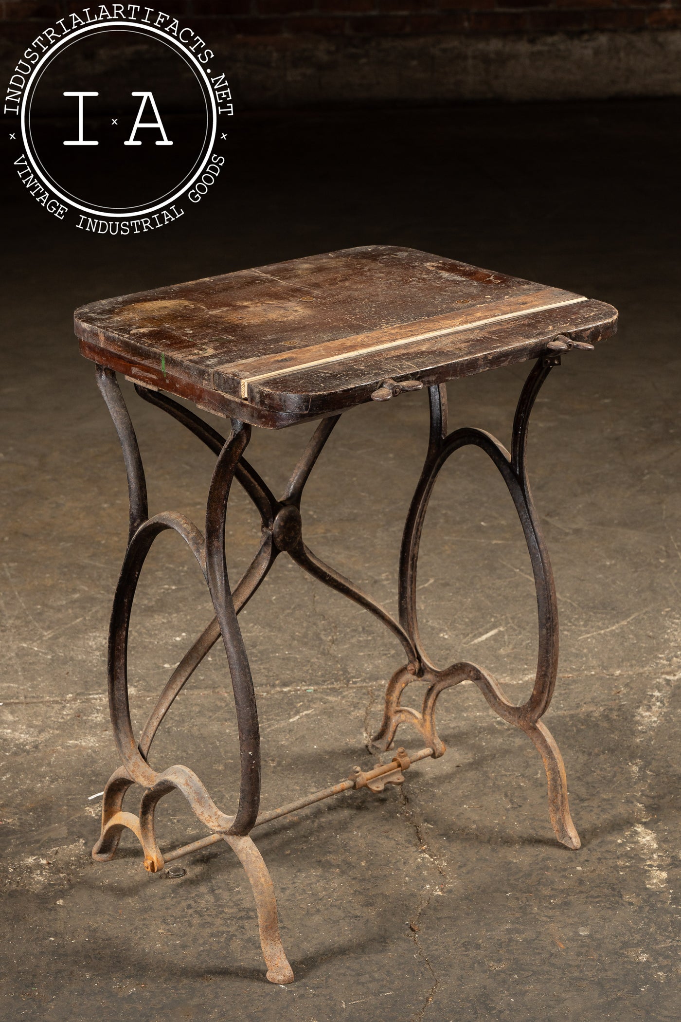 Antique Cast Iron Engraving Machine Stand