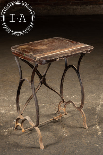 Antique Cast Iron Engraving Machine Stand