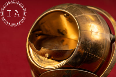 Vintage Space Age Brass Globe Ashtray