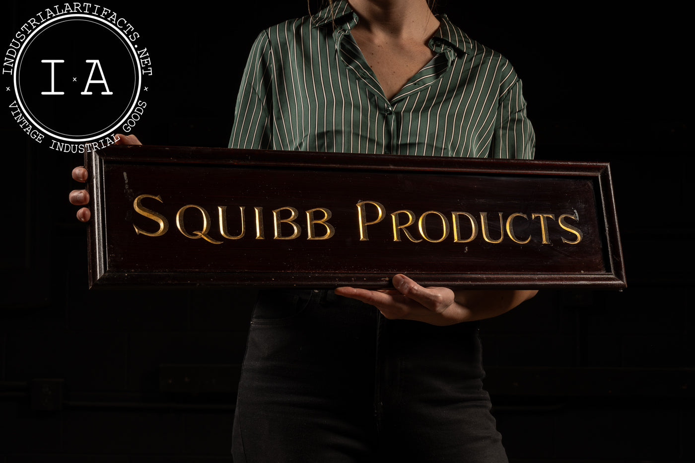 Antique Squibb Products Storefront Sign