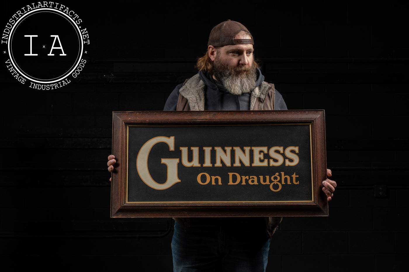 Antique Guinness on Draught Framed Sign