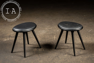 Pair of MCM Danish-Inspired Black Stools by Mater