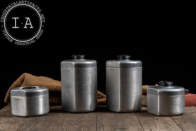 Set Of Four Midcentury Aluminum KROMEX Pantry Containers