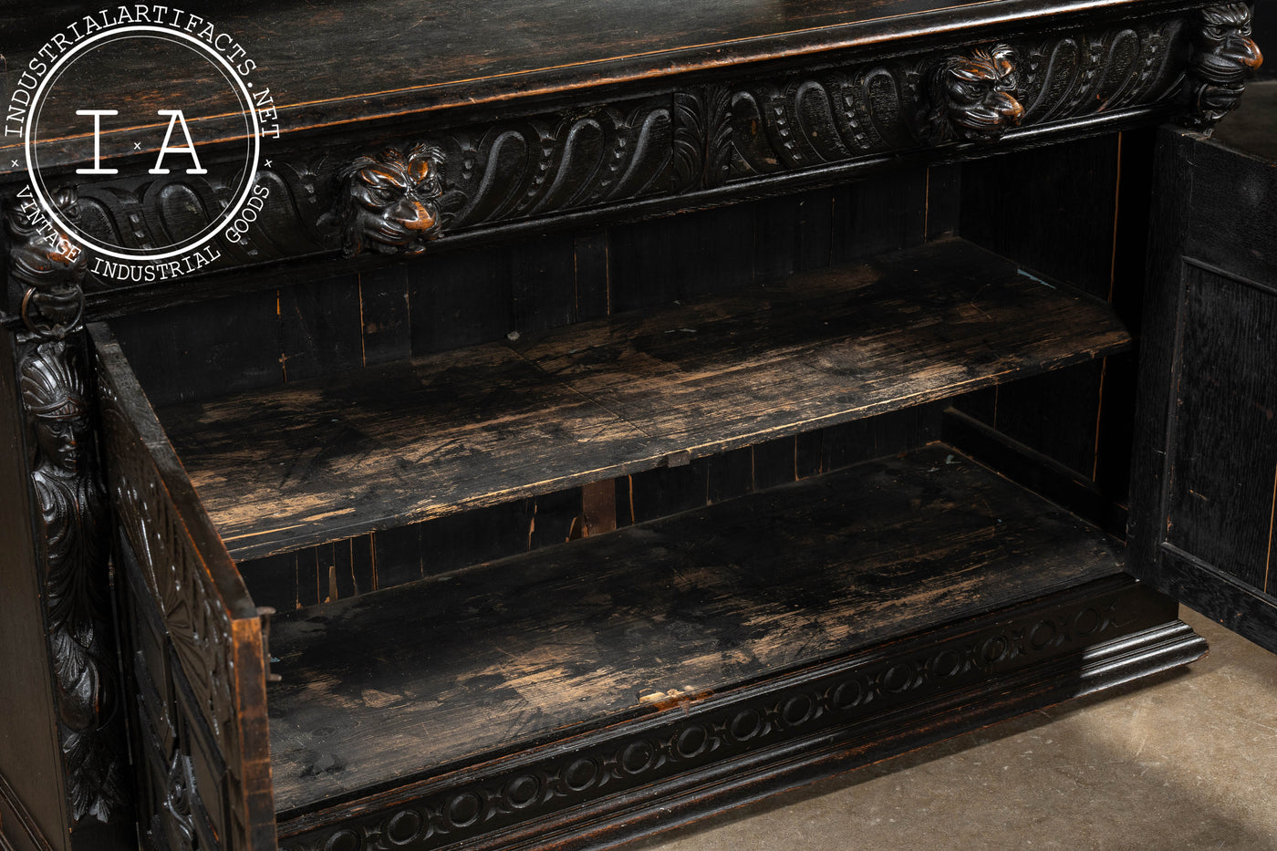 Late 19th Century English Ebonized Oak Hutch