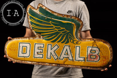 Vintage DeKalb "Flying Ear" Embossed Tin Sign