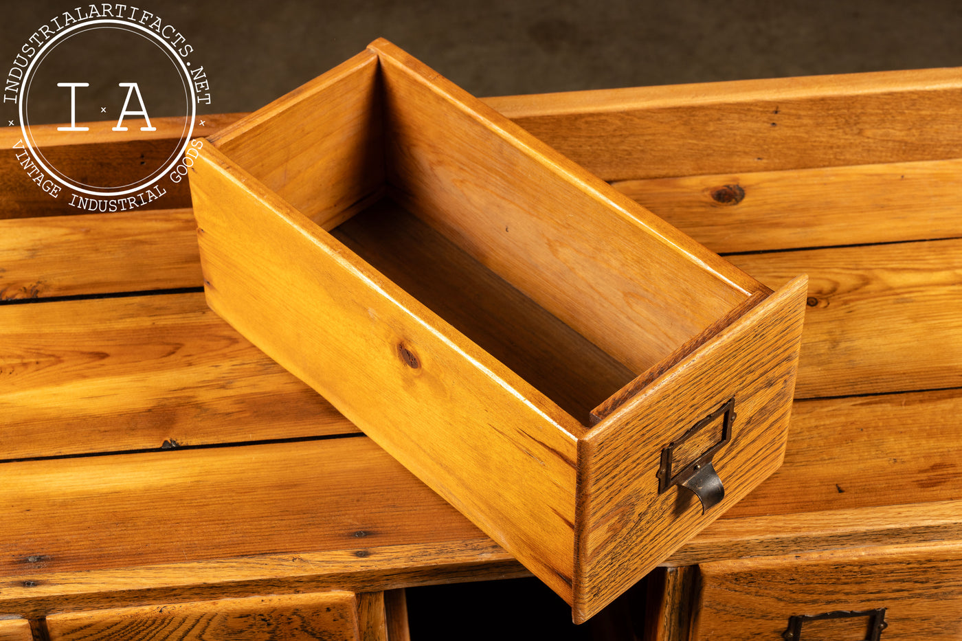 Antique Oak 16-Drawer Garment Cabinet