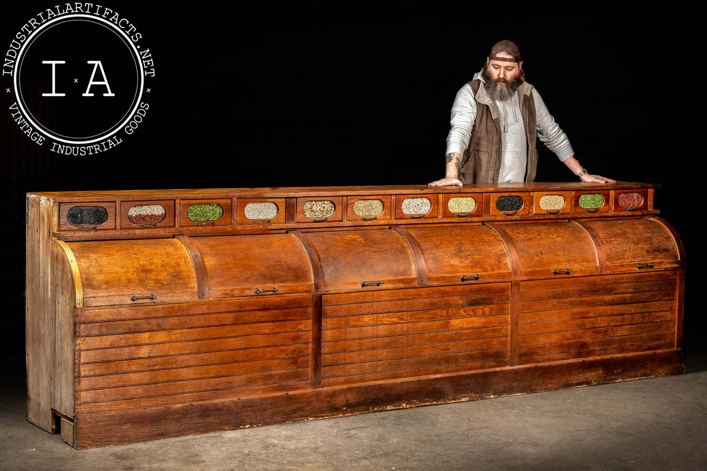 Early 20th Century Mercantile Rolltop Grain Counter